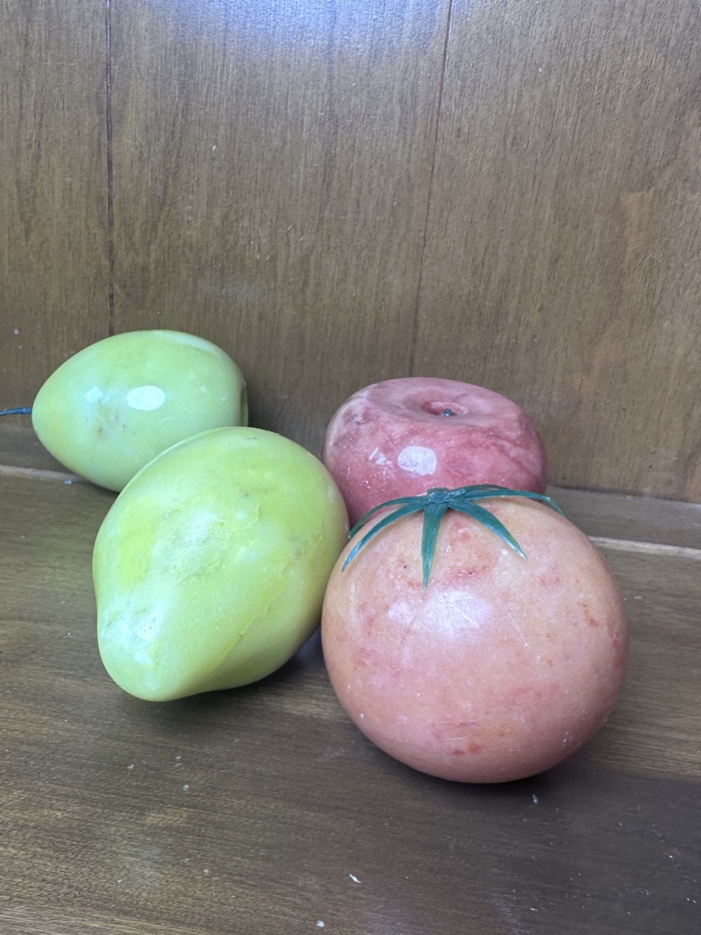 Set of 4 Alabaster Marble decorative fruit